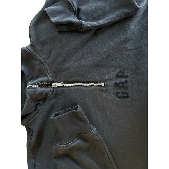 Gap Men's VintageSoft Arch Logo 1/4 Zip‎  Moonless Night Black Size Medium - Picture 9 of 10